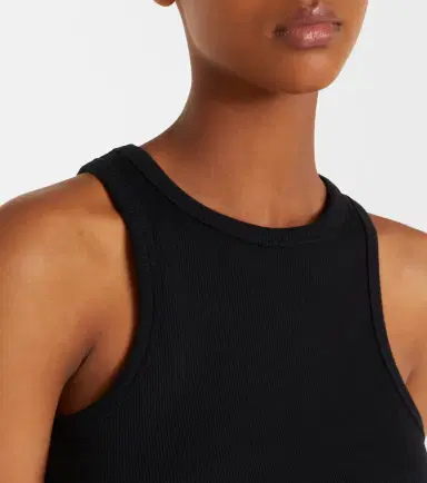 Magda Butrym Gathered cotton-blend jersey tank top | Thumbnail 4