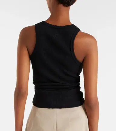 Magda Butrym Gathered cotton-blend jersey tank top | Thumbnail 5