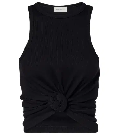 Magda Butrym Gathered cotton-blend jersey tank top | Thumbnail 1