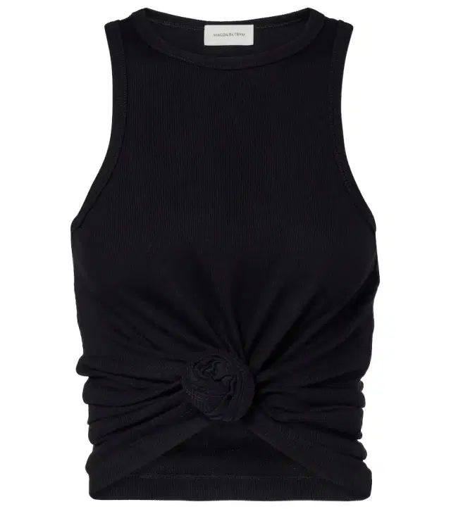 Magda Butrym Gathered cotton-blend jersey tank top
