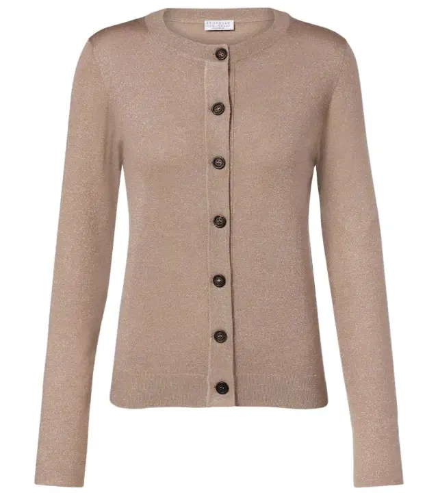 Cashmere-blend lamé cardigan