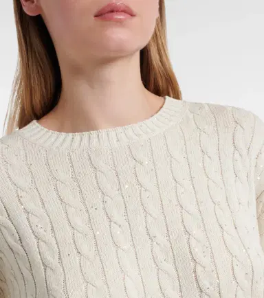 Brunello Cucinelli Sequined cotton-blend sweater | Thumbnail 4