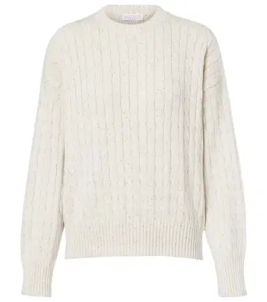 Brunello Cucinelli Sequined cotton-blend sweater | Thumbnail 1