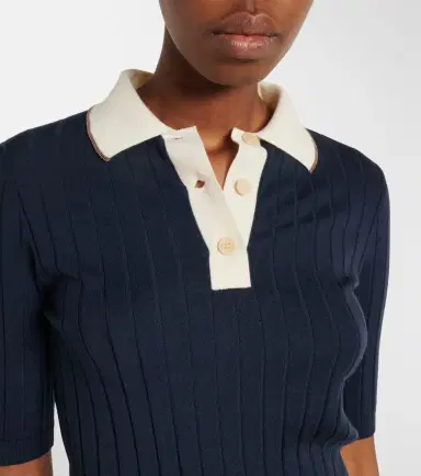 Brunello Cucinelli Embellished wool and cashmere polo sweater | Thumbnail 5