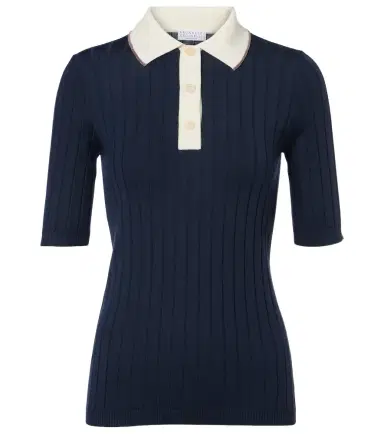Brunello Cucinelli Embellished wool and cashmere polo sweater | Thumbnail 1