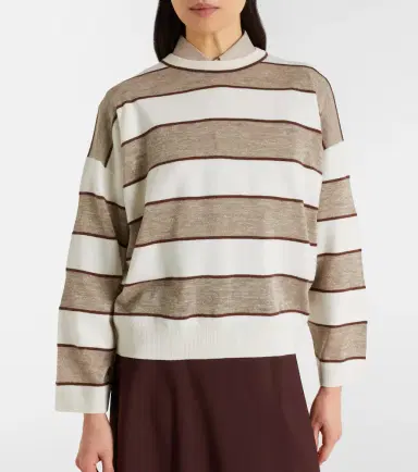 Brunello Cucinelli Striped wool, cashmere, and silk sweater | Thumbnail 2
