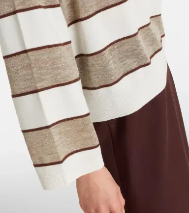 Brunello Cucinelli Striped wool, cashmere, and silk sweater | Thumbnail 3