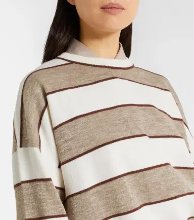 Brunello Cucinelli Striped wool, cashmere, and silk sweater | Thumbnail 4