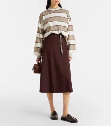 Brunello Cucinelli Striped wool, cashmere, and silk sweater | Thumbnail 5