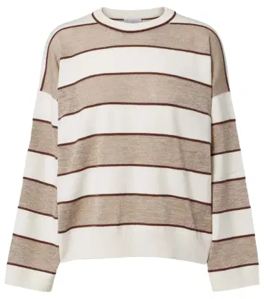 Brunello Cucinelli Striped wool, cashmere, and silk sweater | Thumbnail 1