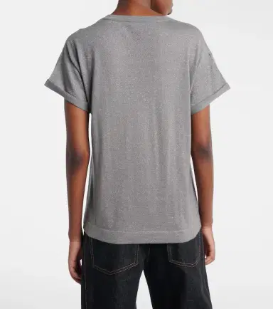 Brunello Cucinelli Cashmere and silk-blend T-shirt | Thumbnail 4 Brunello Cucinelli Cashmere and silk-blend T-shirt | Thumbnail 4