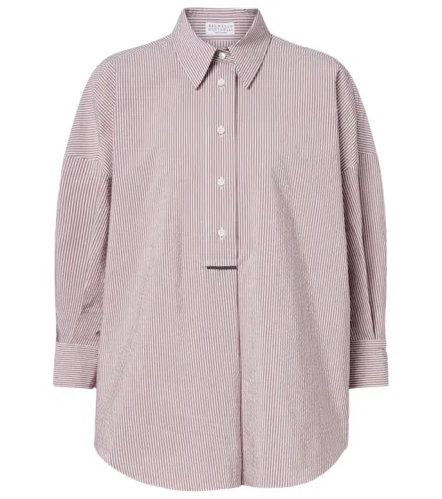 Striped cotton-blend shirt