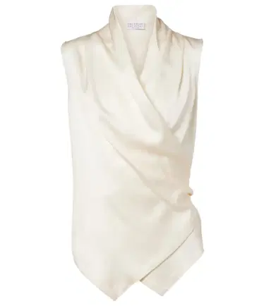 Brunello Cucinelli Monili silk top | Thumbnail 1