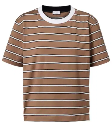 Brunello Cucinelli Striped cotton jersey T-shirt | Thumbnail 1 Brunello Cucinelli Striped cotton jersey T-shirt | Thumbnail 1