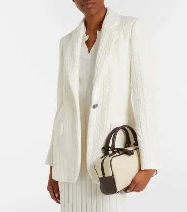 Brunello Cucinelli Cable-knit cotton blazer | Thumbnail 3 Brunello Cucinelli Cable-knit cotton blazer | Thumbnail 3