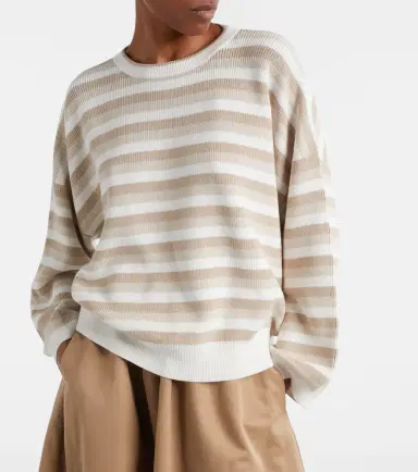 Brunello Cucinelli Striped cotton sweater | Thumbnail 3 Brunello Cucinelli Striped cotton sweater | Thumbnail 3