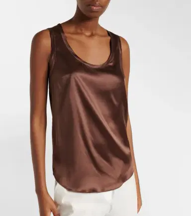 Brunello Cucinelli Silk-blend satin tank top | Thumbnail 3