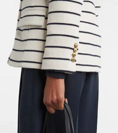 Brunello Cucinelli Knitted striped cotton blazer | Thumbnail 3 Brunello Cucinelli Knitted striped cotton blazer | Thumbnail 3