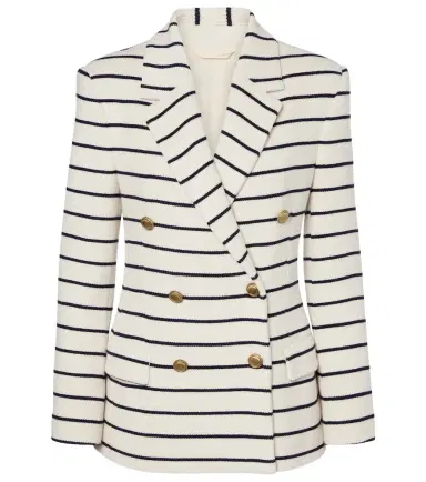 Brunello Cucinelli Knitted striped cotton blazer | Thumbnail 1 Brunello Cucinelli Knitted striped cotton blazer | Thumbnail 1