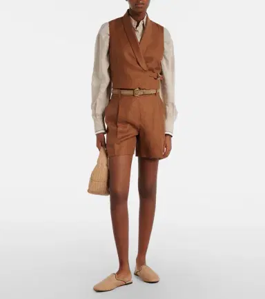 Brunello Cucinelli Monili linen vest | Thumbnail 5 Brunello Cucinelli Monili linen vest | Thumbnail 5
