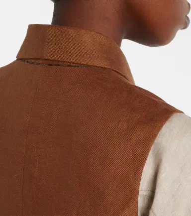 Brunello Cucinelli Monili linen vest | Thumbnail 6 Brunello Cucinelli Monili linen vest | Thumbnail 6