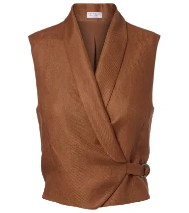 Brunello Cucinelli Monili linen vest | Thumbnail 1 Brunello Cucinelli Monili linen vest | Thumbnail 1