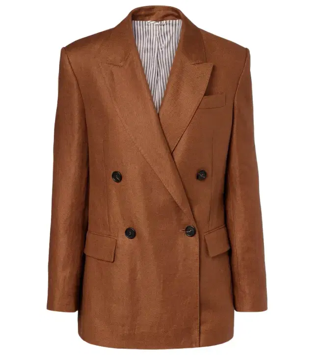 Double-breasted linen blazer