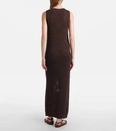 Brunello Cucinelli Open-knit cotton-blend maxi dress | Thumbnail 2 Brunello Cucinelli Open-knit cotton-blend maxi dress | Thumbnail 2