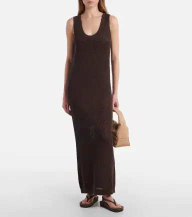 Brunello Cucinelli Open-knit cotton-blend maxi dress | Thumbnail 4 Brunello Cucinelli Open-knit cotton-blend maxi dress | Thumbnail 4