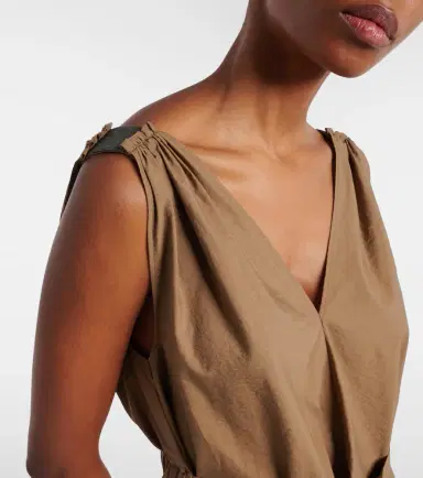 Brunello Cucinelli Belted cotton-blend midi dress | Thumbnail 3