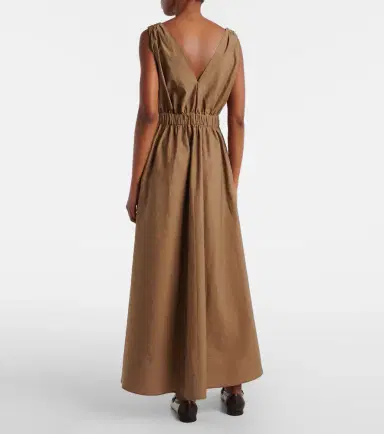 Brunello Cucinelli Belted cotton-blend midi dress | Thumbnail 5