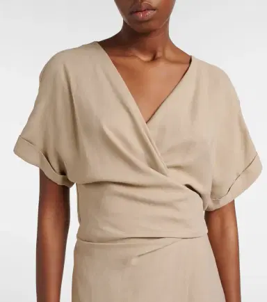 Brunello Cucinelli Draped wrap dress | Thumbnail 2 Brunello Cucinelli Draped wrap dress | Thumbnail 2