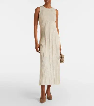 Brunello Cucinelli Ribbed-knit midi dress | Thumbnail 5