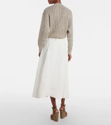 Brunello Cucinelli Mid-rise midi skirt | Thumbnail 5