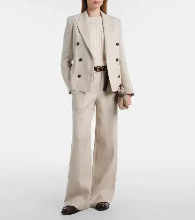 Brunello Cucinelli Linen and cotton wide-leg pants | Thumbnail 5 Brunello Cucinelli Linen and cotton wide-leg pants | Thumbnail 5