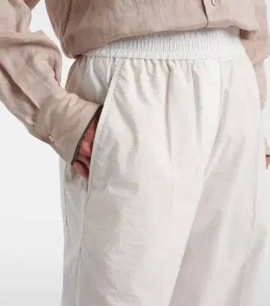 Brunello Cucinelli Cotton-blend wide-leg pants | Thumbnail 2