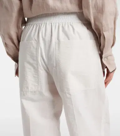 Brunello Cucinelli Cotton-blend wide-leg pants | Thumbnail 4