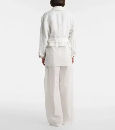 Brunello Cucinelli Cotton-blend wide-leg pants | Thumbnail 5