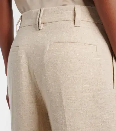 Brunello Cucinelli Cropped linen and silk-blend wide-leg pants | Thumbnail 2 Brunello Cucinelli Cropped linen and silk-blend wide-leg pants | Thumbnail 2