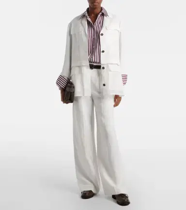 Brunello Cucinelli High-rise wide-leg pants | Thumbnail 4 Brunello Cucinelli High-rise wide-leg pants | Thumbnail 4