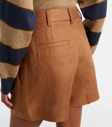 Brunello Cucinelli Mid-rise linen Bermuda shorts | Thumbnail 2 Brunello Cucinelli Mid-rise linen Bermuda shorts | Thumbnail 2