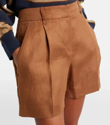 Brunello Cucinelli Mid-rise linen Bermuda shorts | Thumbnail 4 Brunello Cucinelli Mid-rise linen Bermuda shorts | Thumbnail 4