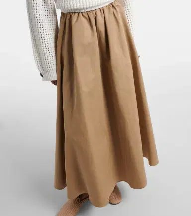 Brunello Cucinelli Cotton-blend midi skirt | Thumbnail 2