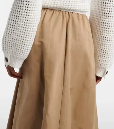 Brunello Cucinelli Cotton-blend midi skirt | Thumbnail 3