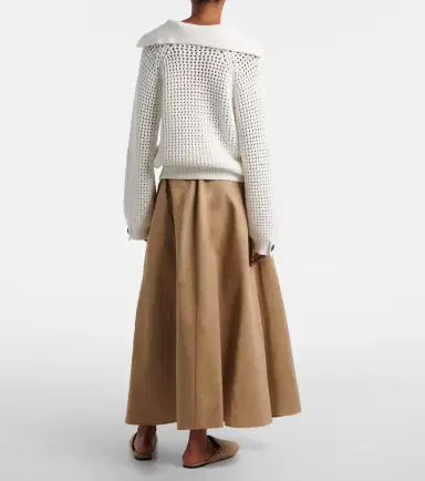 Brunello Cucinelli Cotton-blend midi skirt | Thumbnail 4