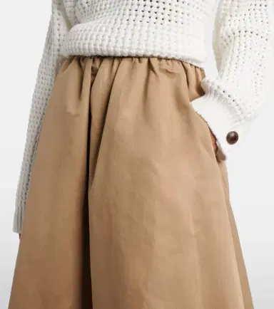 Brunello Cucinelli Cotton-blend midi skirt | Thumbnail 6