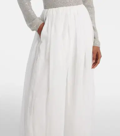 Brunello Cucinelli Cotton and tulle midi skirt | Thumbnail 4