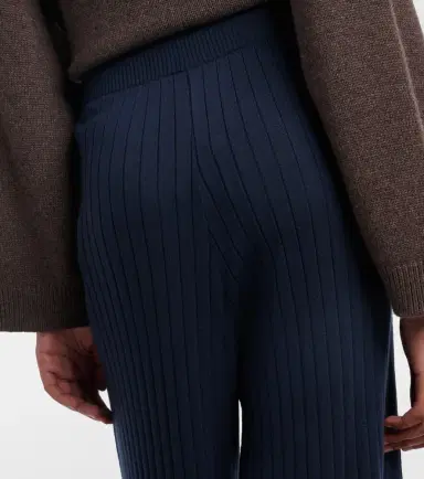 Brunello Cucinelli Ribbed-knit wool and cashmere wide-leg pants | Thumbnail 4
