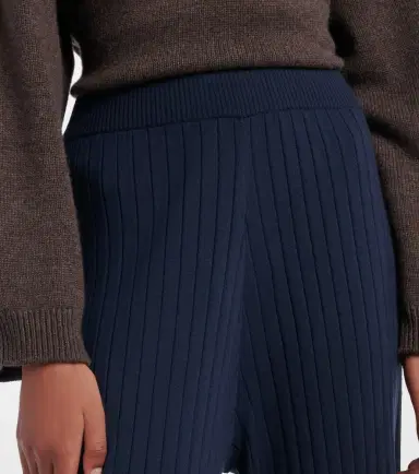 Brunello Cucinelli Ribbed-knit wool and cashmere wide-leg pants | Thumbnail 5