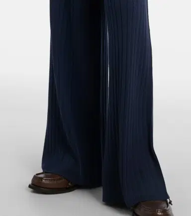 Brunello Cucinelli Ribbed-knit wool and cashmere wide-leg pants | Thumbnail 6